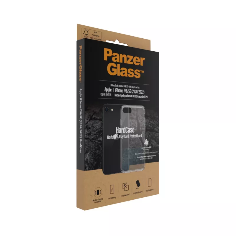 PanzerGlass ® HardCase iPhone SE (2020/2022) | 7 | 8, cover, Apple, Apple - iPhone SE 2022, Apple - iPhone SE 2020, trasparente
