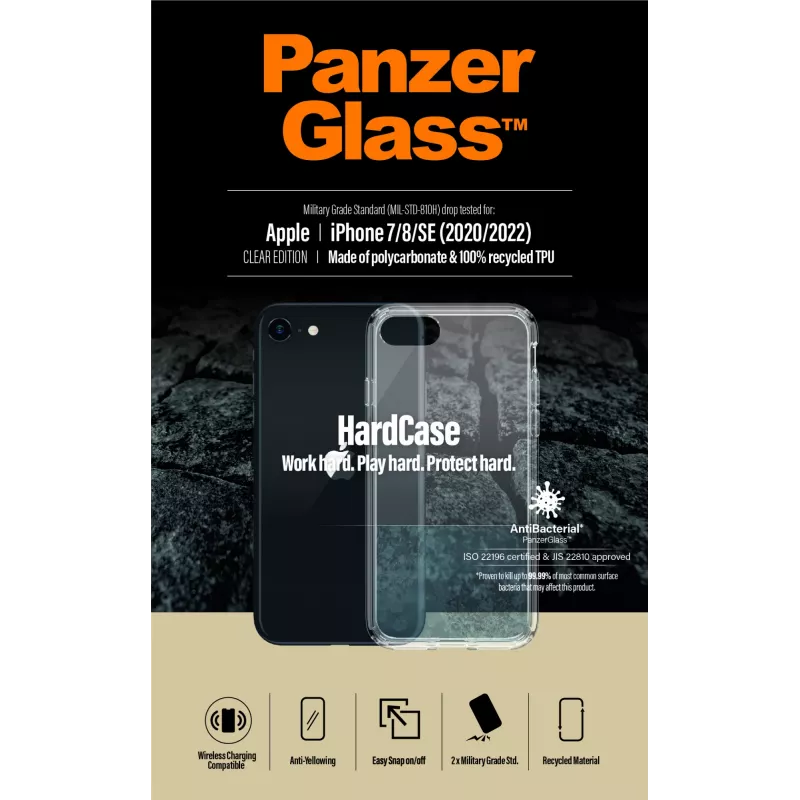PanzerGlass ® HardCase iPhone SE (2020/2022) | 7 | 8, cover, Apple, Apple - iPhone SE 2022, Apple - iPhone SE 2020, trasparente