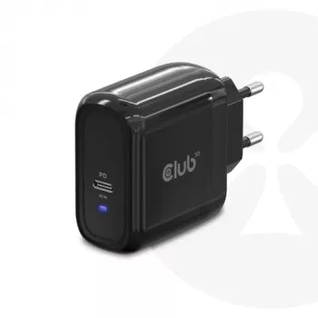CLUB3D caricabatterie da viaggio 65W tecnologia GAN, porta singola USB Type-C, supporto Power Delivery (PD) 3.0