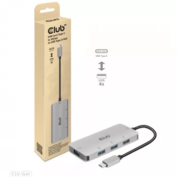 CLUB3D hub USB-A 4 porte per USB-C – trasferimento veloce 10 Gbps