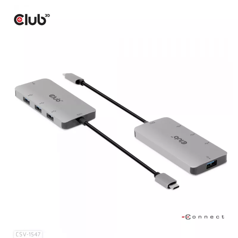 CLUB3D hub USB-A 4 porte per USB-C – trasferimento veloce 10 Gbps