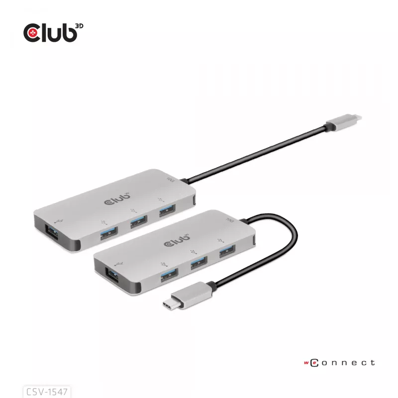CLUB3D hub USB-A 4 porte per USB-C – trasferimento veloce 10 Gbps