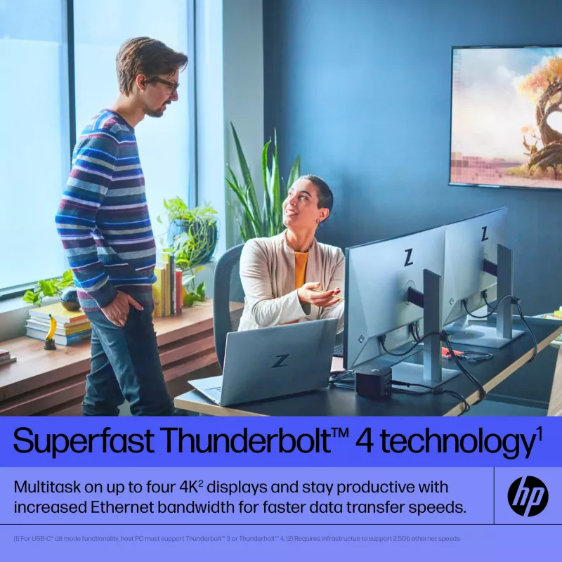 HP Thunderbolt Dock 120W G4, cablato, Thunderbolt 4, nero, Kensington, Cina, Thailandia, Taiwan, business