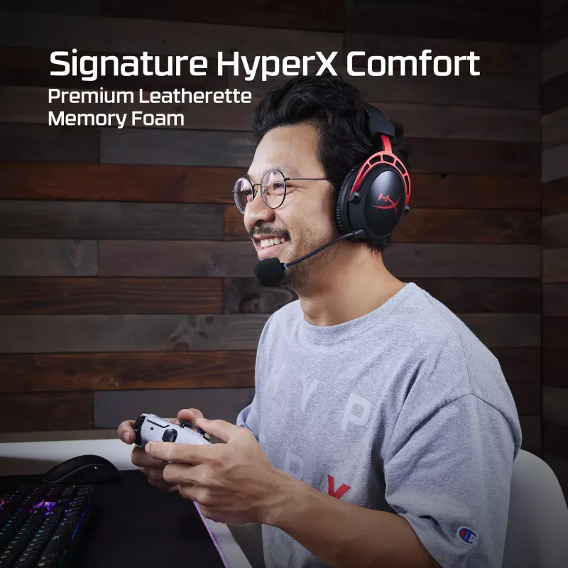 HyperX Cloud Alpha - Headset da gaming wireless (nero-rosso)