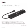 CLUB3D USB Gen1 Type-C, hub 6-in-1 con HDMI 8K30Hz, 2xUSB Type-A, RJ45 e 2xUSB Type-C, dati e ricarica PD 100 Watt