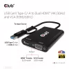 CLUB3D USB Gen1 Type-C/-A a Dual HDMI (4K/30Hz) / VGA (1080/60Hz)