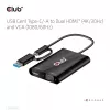 CLUB3D USB Gen1 Type-C/-A a Dual HDMI (4K/30Hz) / VGA (1080/60Hz)