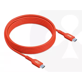 Cavo bidirezionale USB-C a USB-C CLUB3D CAC-1573, USB4 Gen 2x2, 2 m, rosso, PD fino a 240 W