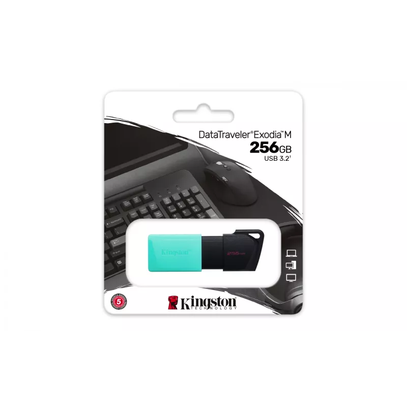 Kingston Technology DataTraveler 256GB USB3.2 Gen1 Exodia M (nero + turchese)