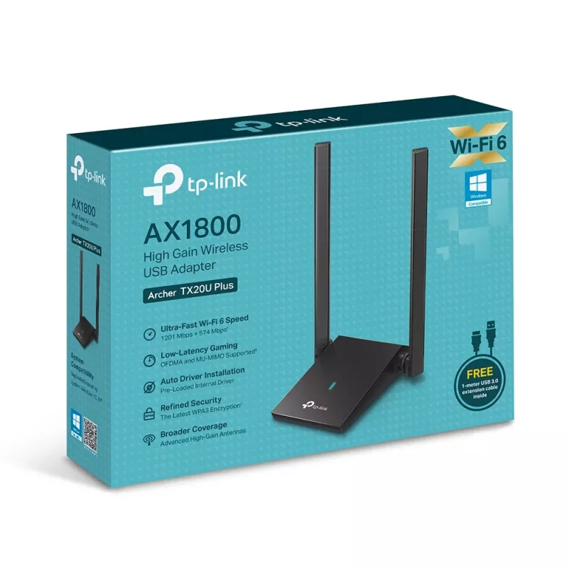Adattatore wireless TP-Link AX1800 Dual Antennas 2,4 GHz 5 GHz Wi-Fi 6