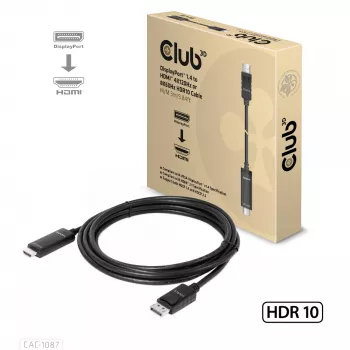 CLUB3D Cavo DisplayPort 1.4 a HDMI 4K120Hz o 8K60Hz HDR10 M/M 3m/9,84ft