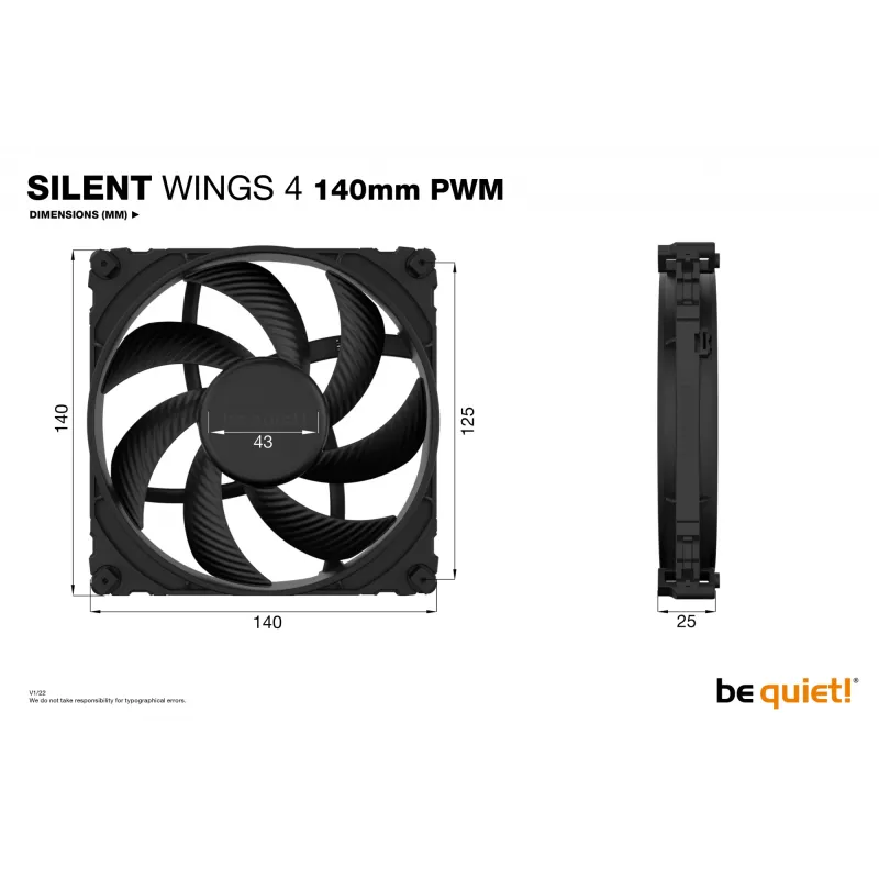 be quiet! SILENT WINGS 4 | Ventola per case PC 140mm PWM 14 cm nero 1 pezzo