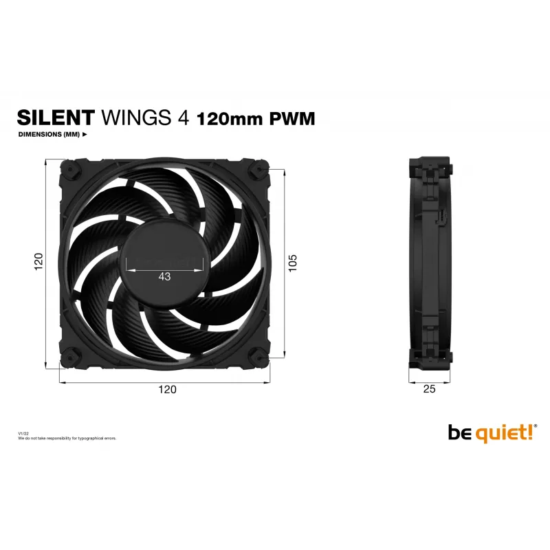 be quiet SILENT WINGS 4 | Ventola per case PC 120mm PWM 12 cm nero 1 pz.