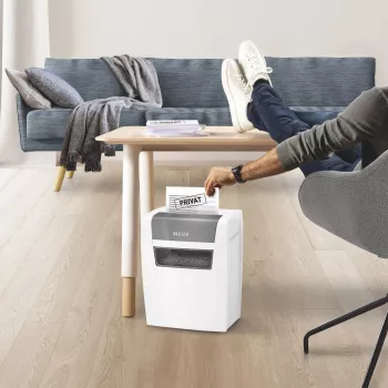 Leitz 80340000 Distruggidocumenti, taglio a particelle, 70 dB, 22 cm, bianco