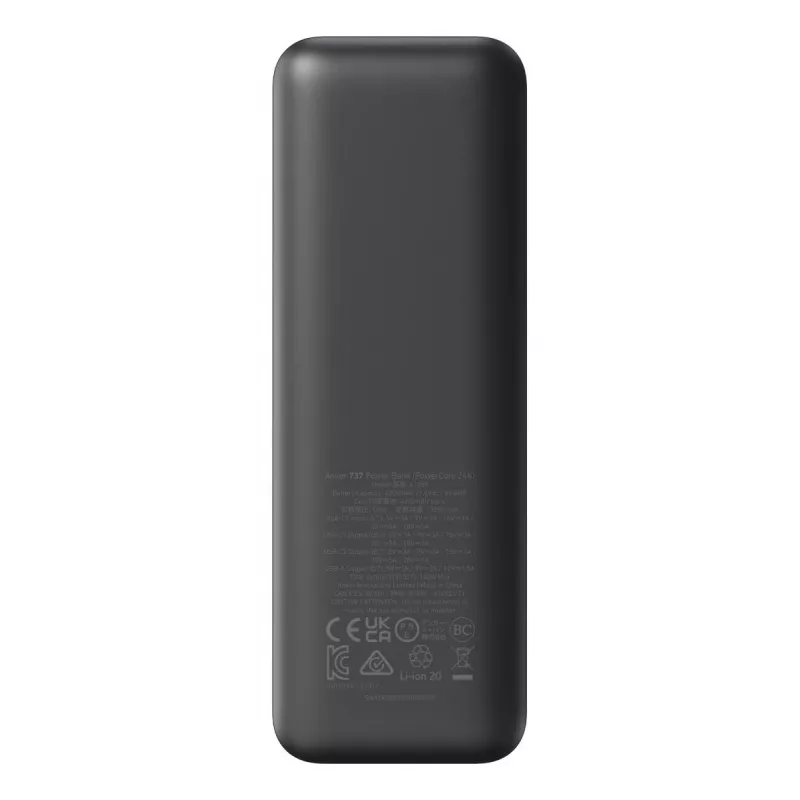 Caricabatterie portatile Anker 737 (A1289011) – 24000 mAh, 140 W, 2× USB-C + 1× USB-A, argento/nero