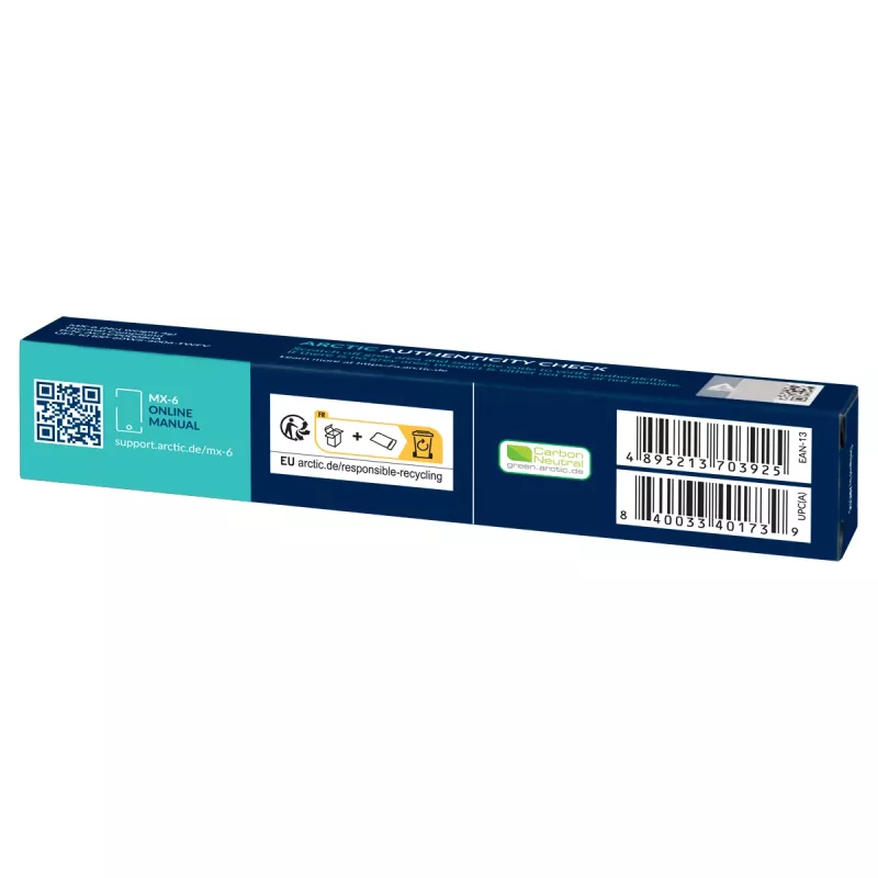 Pasta termoconduttiva ARCTIC MX-6 ULTIMATE Performance, pasta termica, grigio, 4 g, 1 pezzo, 24 mm, 120 mm