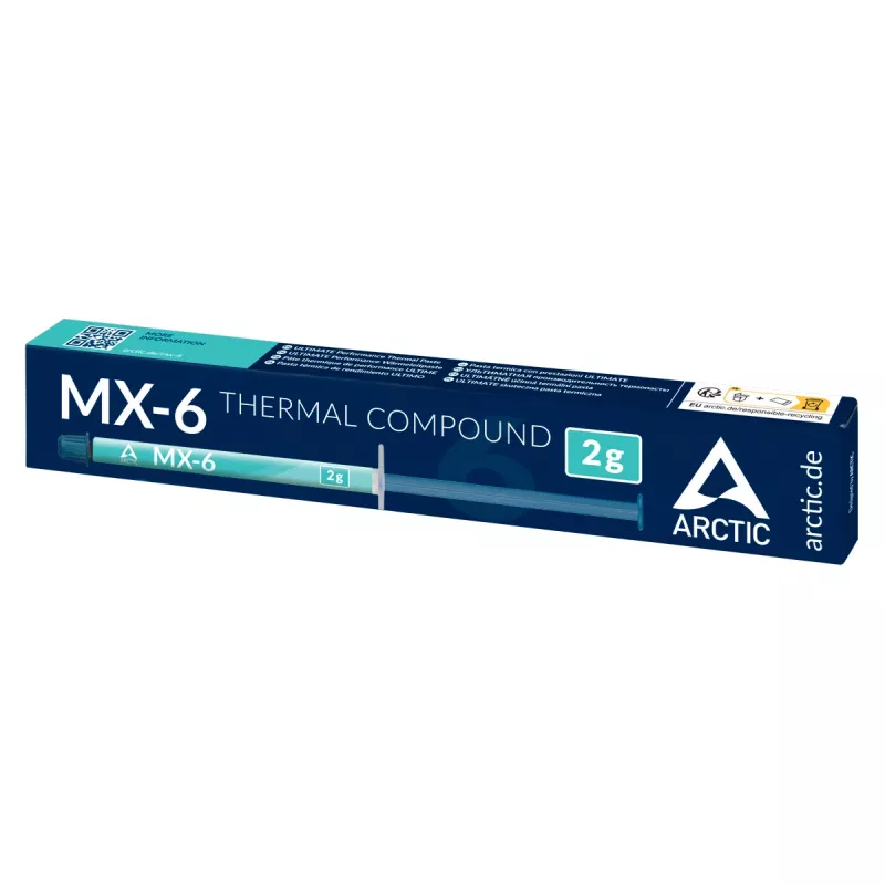 ARCTIC MX-6 ULTIMATE Performance pasta termica, pasta termica, grigio, 2 g, 1 pz., 23 mm, 152 mm