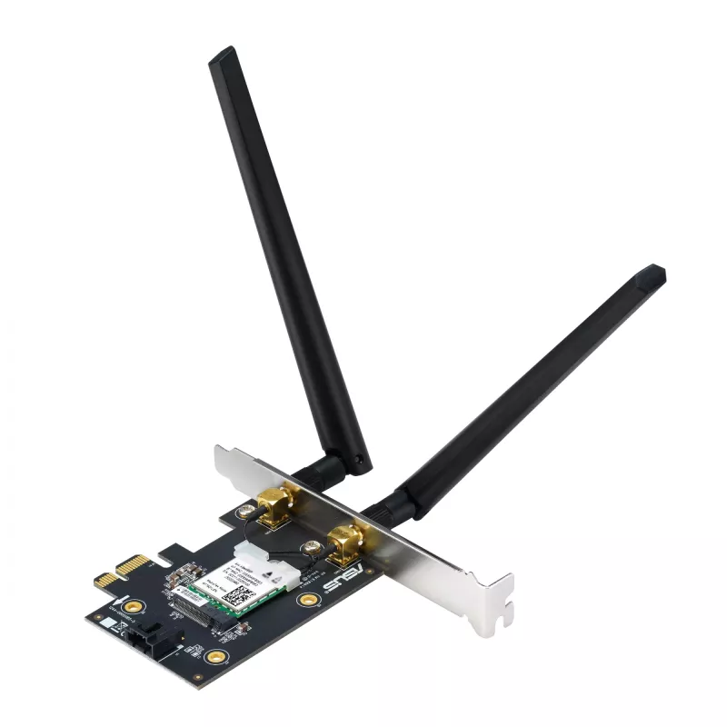 ASUS PCE-AXE5400 scheda WLAN interna – PCIe, Wi-Fi 6E Tri-Band (2,4/5/6 GHz), 2402 Mbit/s, Bluetooth 5.2