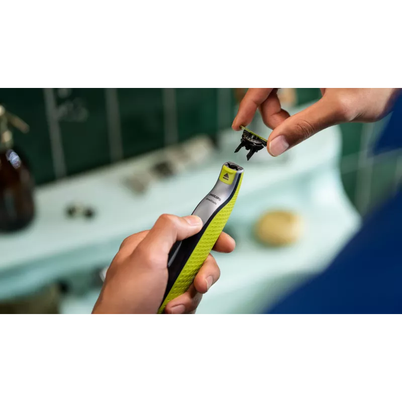 Testina di ricambio Philips Norelco OneBlade QP420/50, argento, 2 testine di ricambio, compatibile con Philips OneBlade