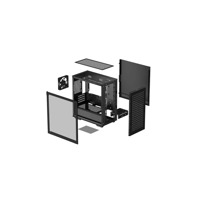 Case PC DeepCool CH370 mini tower — microATX/Mini-ITX, vetro temperato, supporto per GPU fino a 32 cm