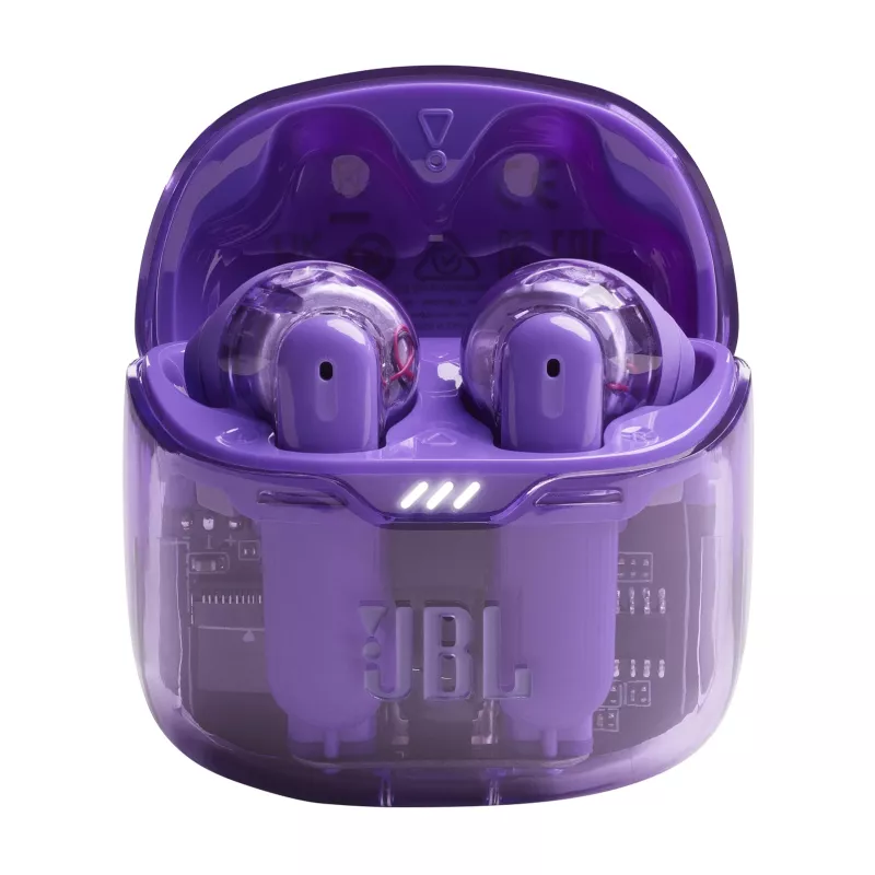 Auricolari JBL Tune Flex Ghost Edition True Wireless Stereo (TWS) in-ear per chiamate/musica Bluetooth viola, traslucido