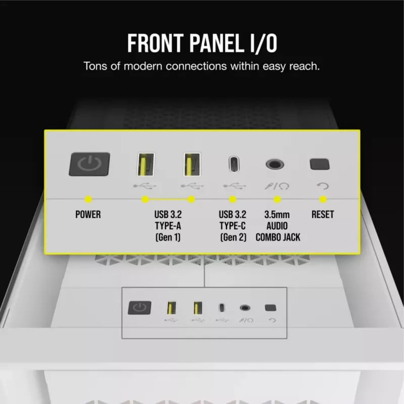 Case per PC Corsair iCUE 5000D RGB Airflow Midi-Tower bianco