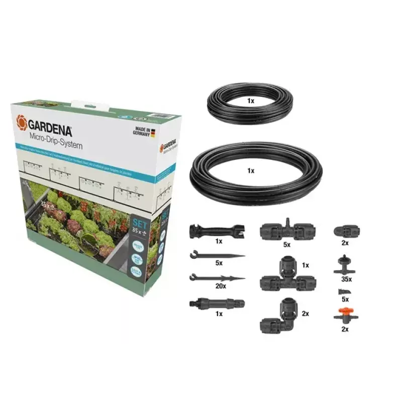 Set di micro-irrigazione a goccia Gardena 13455-20 lunghezza tubo 15 m nero verde