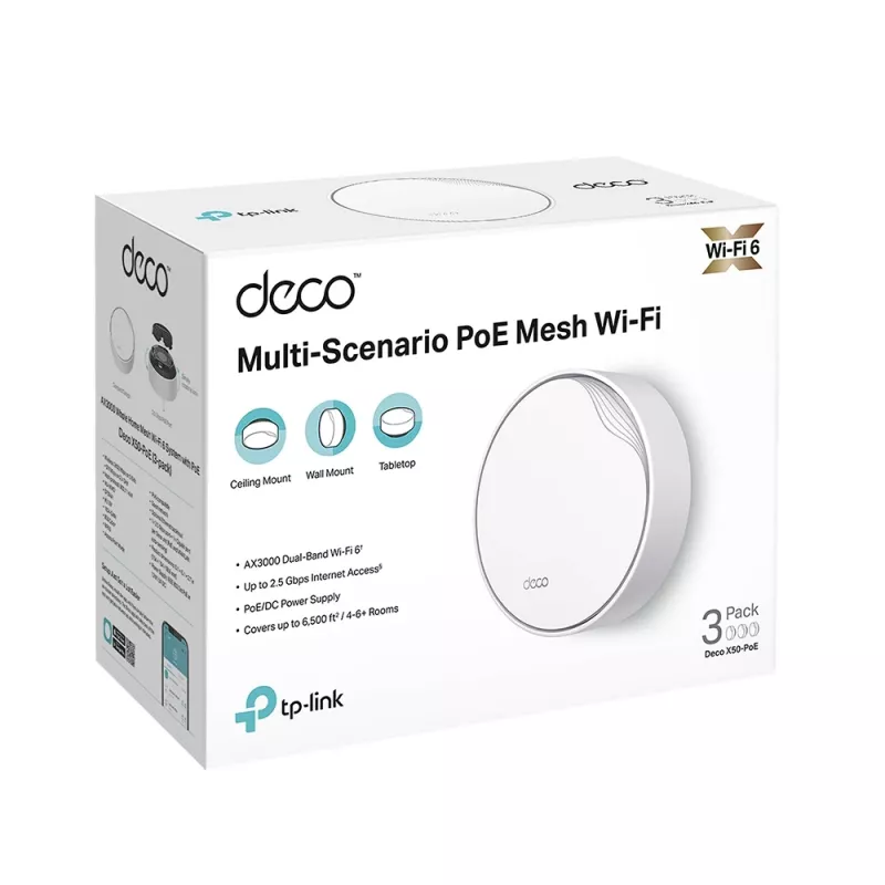 TP-Link AX3000 Whole Home Mesh Wi-Fi 6 System con PoE