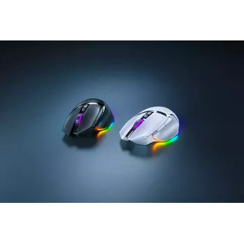 Mouse gaming Razer Basilisk V3 Pro — per destrorsi, ottico 30.000 DPI, RF Wireless/Bluetooth/USB-C, bianco