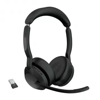 Jabra Evolve2 55 - Link380a MS Stereo, wireless, ufficio/call center, 20 - 20000 Hz, 130 g, cuffie, nero