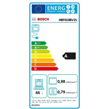 Forno elettrico da incasso Bosch Serie 2 HBF010BV1S — 66 L, manopole, lampada alogena, classe A, bianco