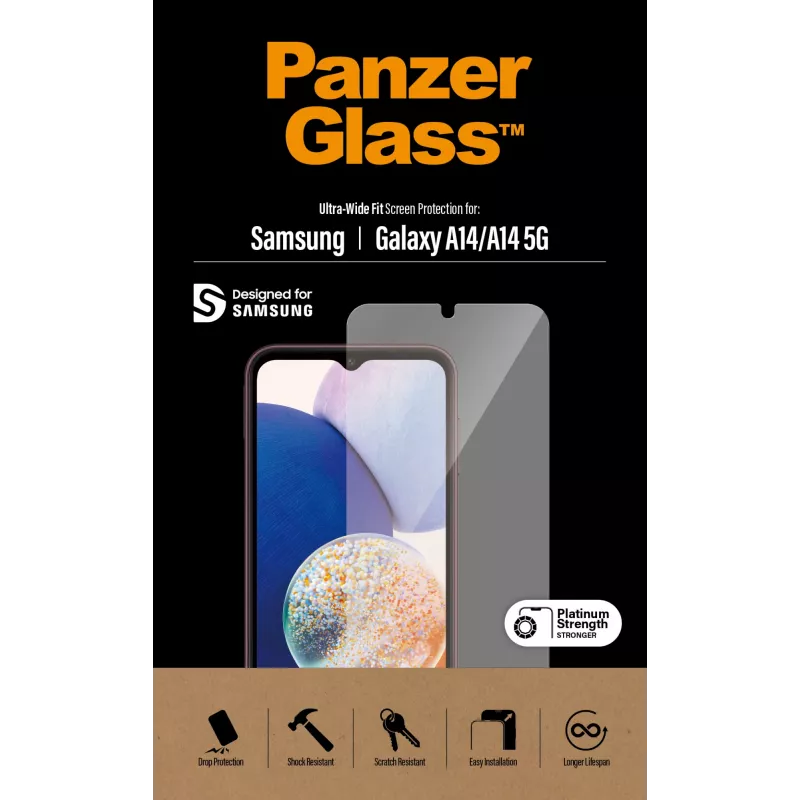 Pellicola protettiva per display PanzerGlass Samsung Galaxy A14 A14 5G Ultra-Wide Fit antigraffio antiurto