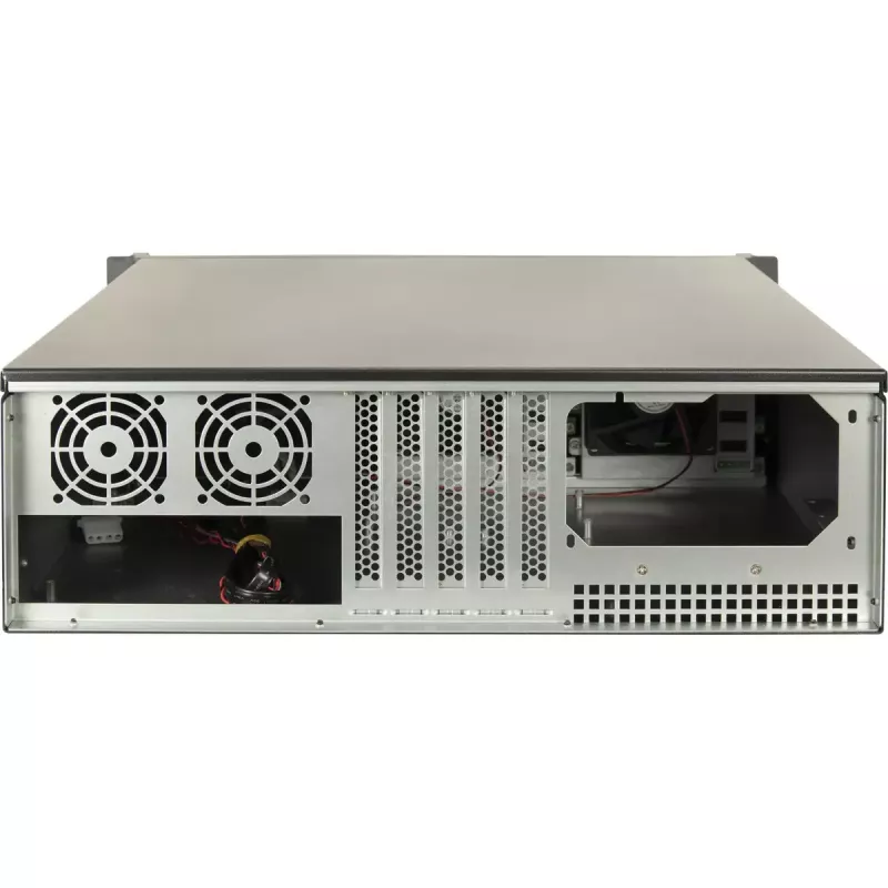 Inter-Tech IPC 3U-3508 chassis per server di archiviazione, rack 48,3 cm 3U, ATX, SATA/SAS Hot-Swap, 2x vani esterni da 5,25 pollici, senza alimentatore, nero