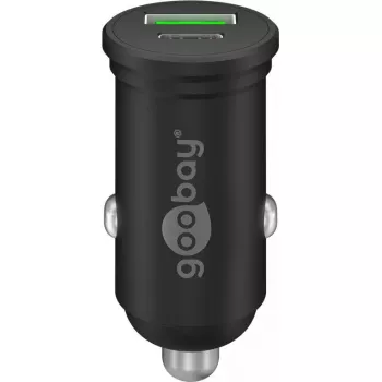 Goobay caricabatterie rapido auto dual-USB USB-C PD 45W nero