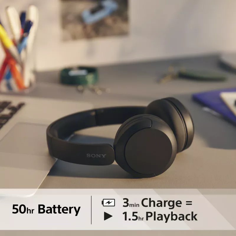 Sony WH-CH520 headset wireless archetto chiamate/musica USB Type-C Bluetooth nero