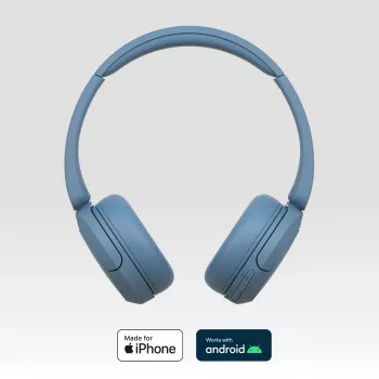 Sony WH-CH520 cuffie wireless archetto headset telefonate/musica USB Type-C blu