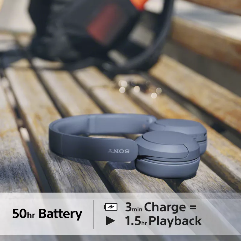 Sony WH-CH520 cuffie wireless archetto headset telefonate/musica USB Type-C blu
