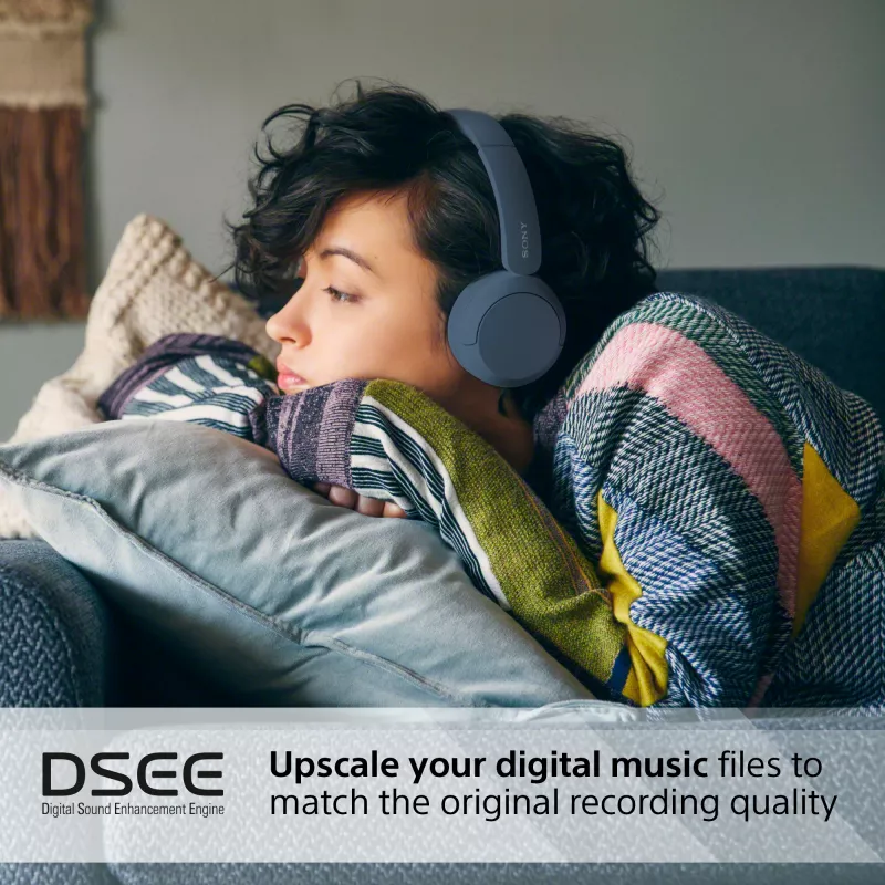 Sony WH-CH520 cuffie wireless archetto headset telefonate/musica USB Type-C blu