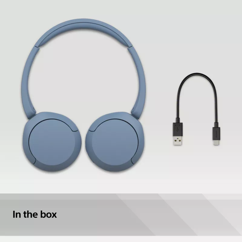 Sony WH-CH520 cuffie wireless archetto headset telefonate/musica USB Type-C blu