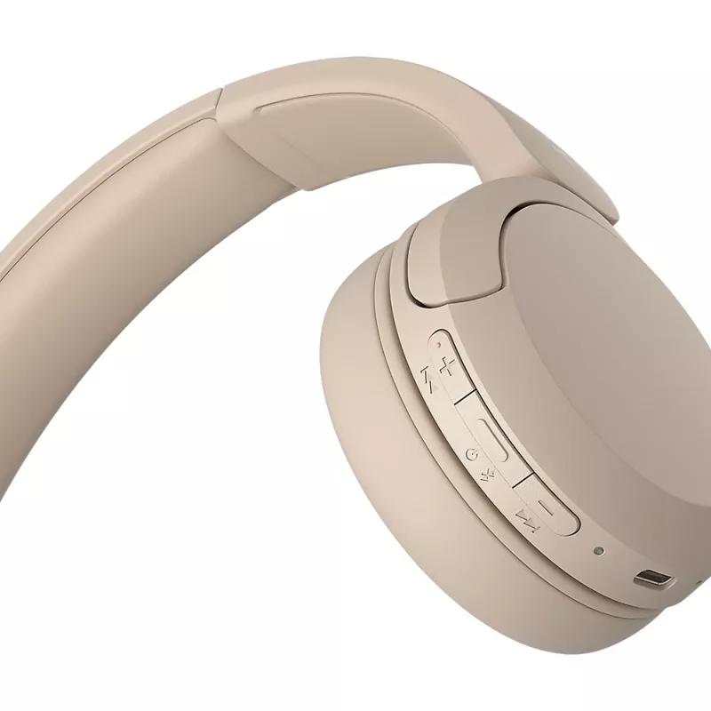 Sony WH-CH520 Cuffie Wireless Ad Archetto Telefonate/Musica USB Type-C Bluetooth Base Di Ricarica Crema