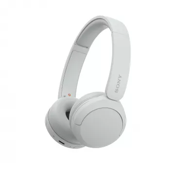 Sony WH-CH520 cuffie on-ear wireless, Bluetooth 5.2, 50 ore di riproduzione, ricarica USB-C, bianco