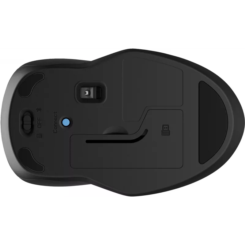 HP 250 Dual Mouse, ambidestro, Bluetooth + USB Type-A, 1600 DPI, Nero