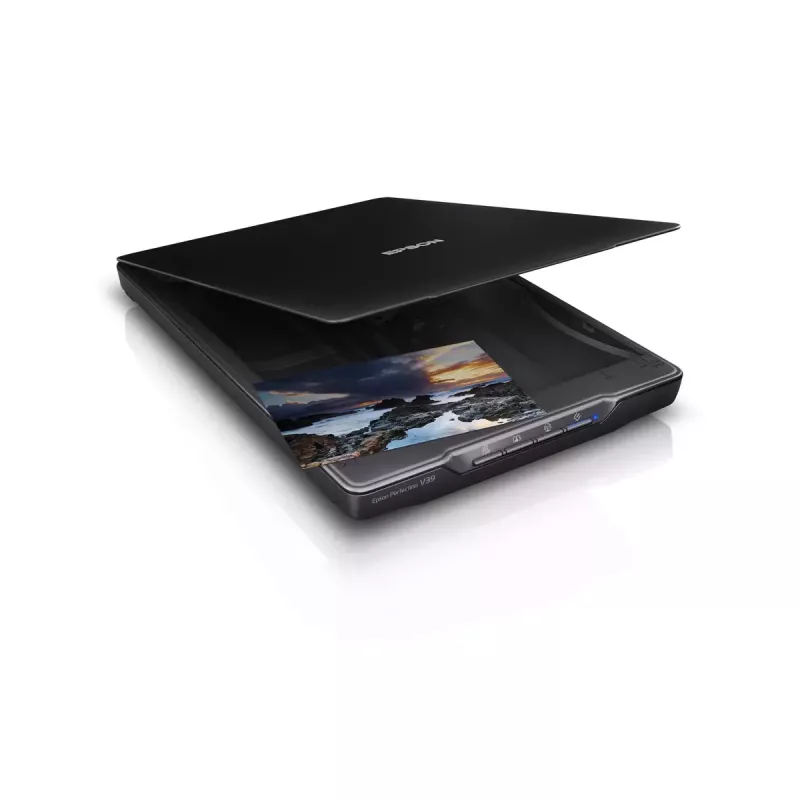 Scanner Piano Epson Perfection V39II — A4, 4800 x 4800 DPI, CIS, Alimentato USB, Nero
