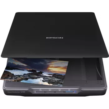 Scanner Piano Epson Perfection V39II — A4, 4800 x 4800 DPI, CIS, Alimentato USB, Nero
