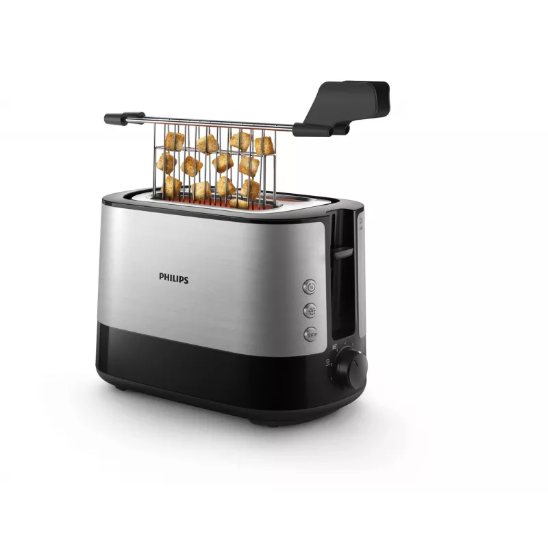Philips Viva Collection HD2635/90 Tostapane 7 2 Fette Nero, Titanio