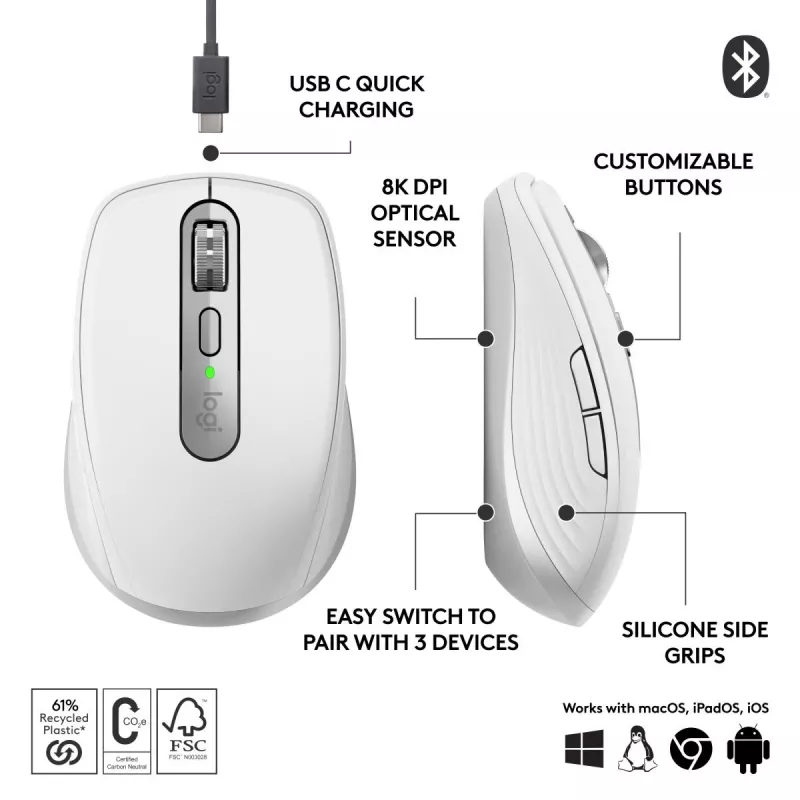 LOGITECH Mx Anywhere 3s For Business - grigio chiaro - Emea28-935