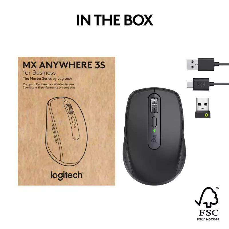 Mouse Logitech MX Anywhere 3S Business nero wireless