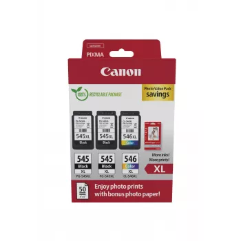 Canon 8286B015 cartuccia d'inchiostro 3 pz. originale alto rendimento (XL) nero, ciano, magenta, giallo