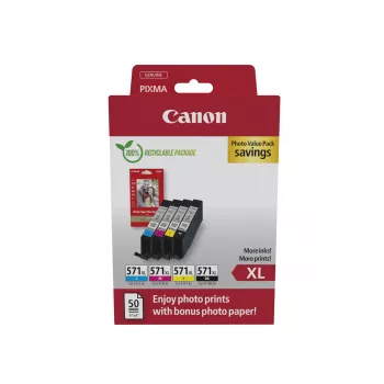 Canon 0332C006 cartuccia d'inchiostro 4 pz. originale alto rendimento (XL) nero, ciano, magenta, giallo