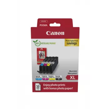 Canon 6443B008 cartuccia d'inchiostro 4 pz. originale alto rendimento (XL) nero, ciano, magenta, giallo